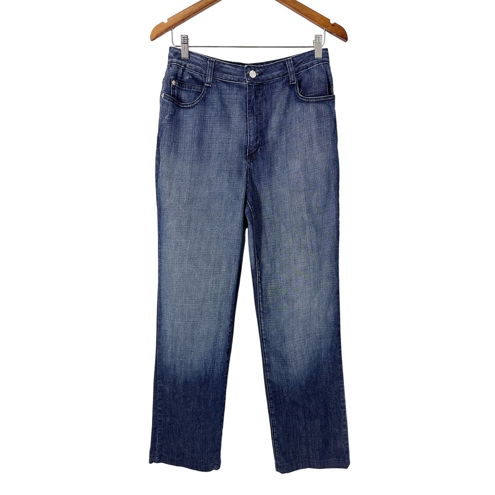St. John Sport Y2 K Cotton Blue Faded Straight Leg Jeans Women's Size 6